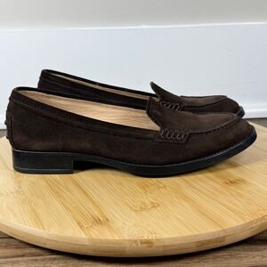 TOD'S Suede Penny Loafers Brown Size 35 Women's Size 5 Slip On Business Casual